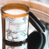 Amber Glass Candle - Wooden lid - Black & White Massage candle - Jasmine & Neroli